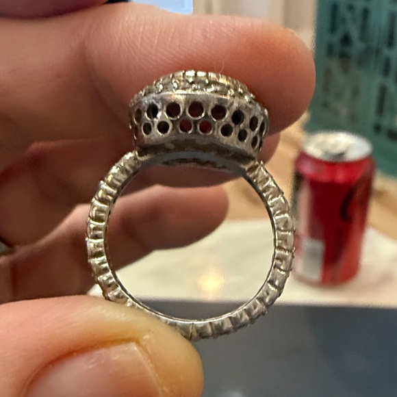 Elegant Silver and Orange Topaz Gemstone Ring size 7 - Picture 3 of 5